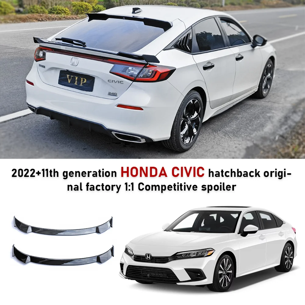 

Competitve Spoiler For Honda Civic Hatchback Gen 11th 2022+ Glossy Sport Body Kit rear Spoiler Honda Accessories Car Update