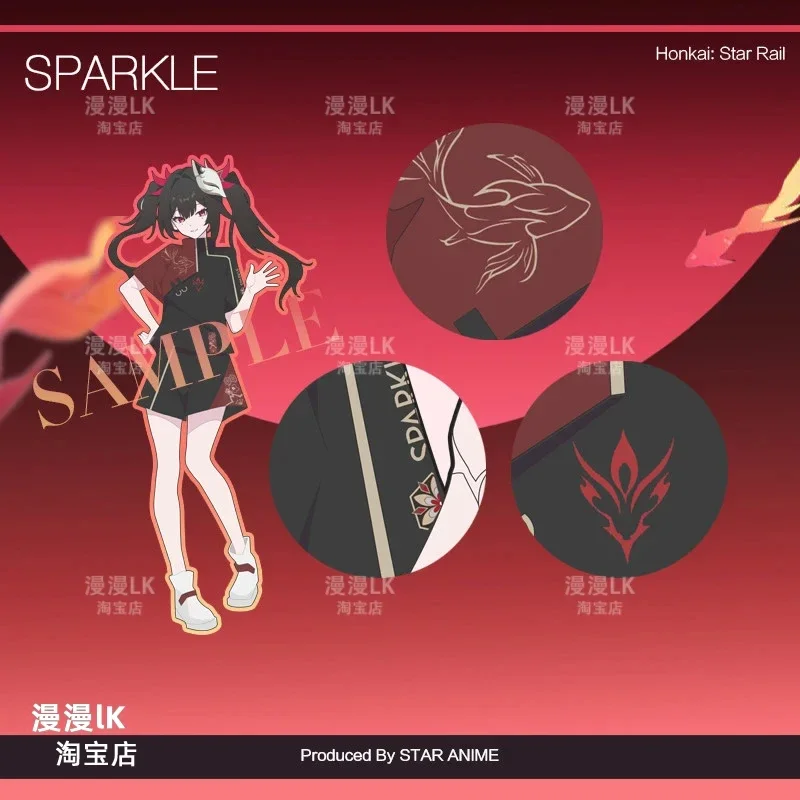 Honkai: Star Rail Sparkle Game Cosplay Women Girl Summer JK Uniform Short Sleeved Top Shorts Tie Shirt Suit Anime Costume