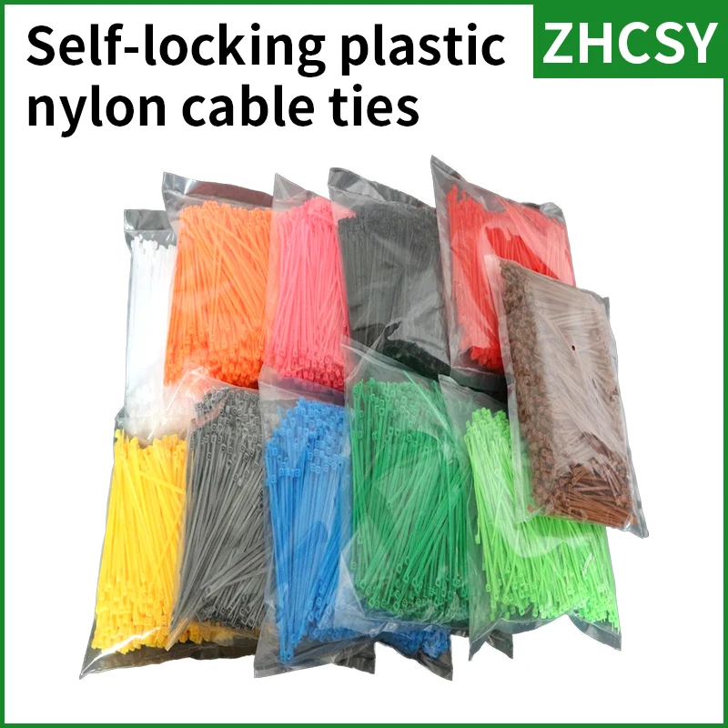 Self-locking plastic nylon 4X200 5X200 cable tie  black  colorful Zip wraps strap  fastening ring Loop Wire connector teminal