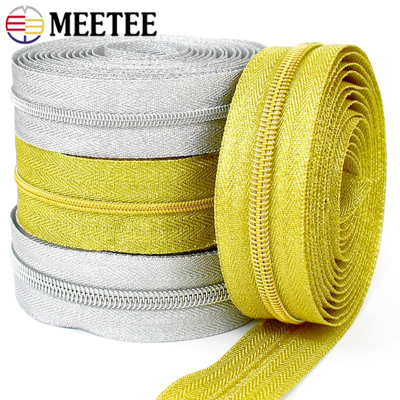 3/5/10M 3# 5# Meetee Nylon Zipper Tape Long Zippers Rolls Zips For Sewing Bag Purse Tailor Repair Kit Cloth Coil Zip Accessory