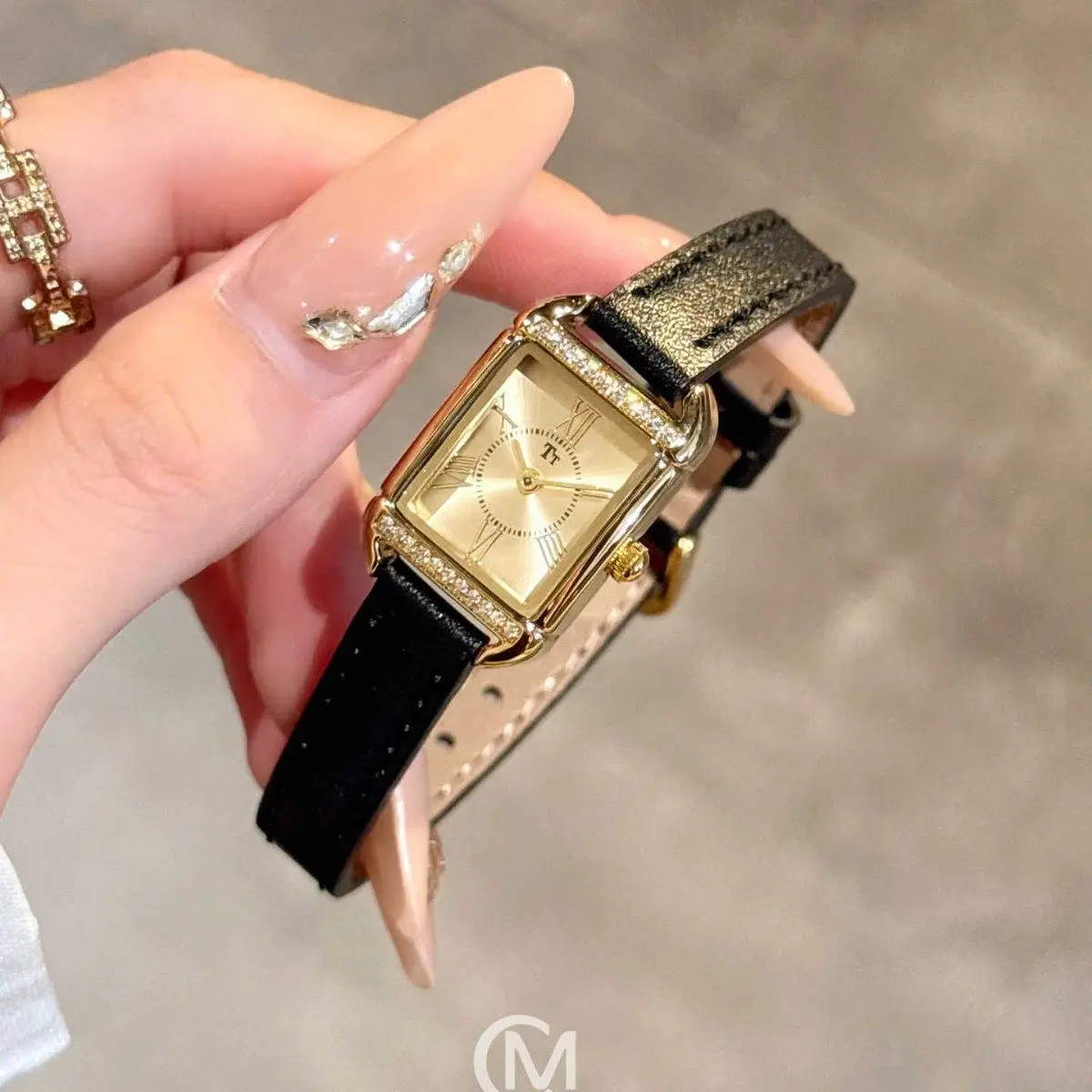 New Women'S Vintage-Style Square Watch With Leather Strap, 2026 Model.  High-End Women'S Wristwatch, Luxury Women'S Watch.