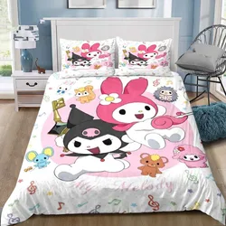 Cartoon My Melody Bedding Set 3D Printing Kuromi Family Decoration, Bedding for Family and Friends Gifts