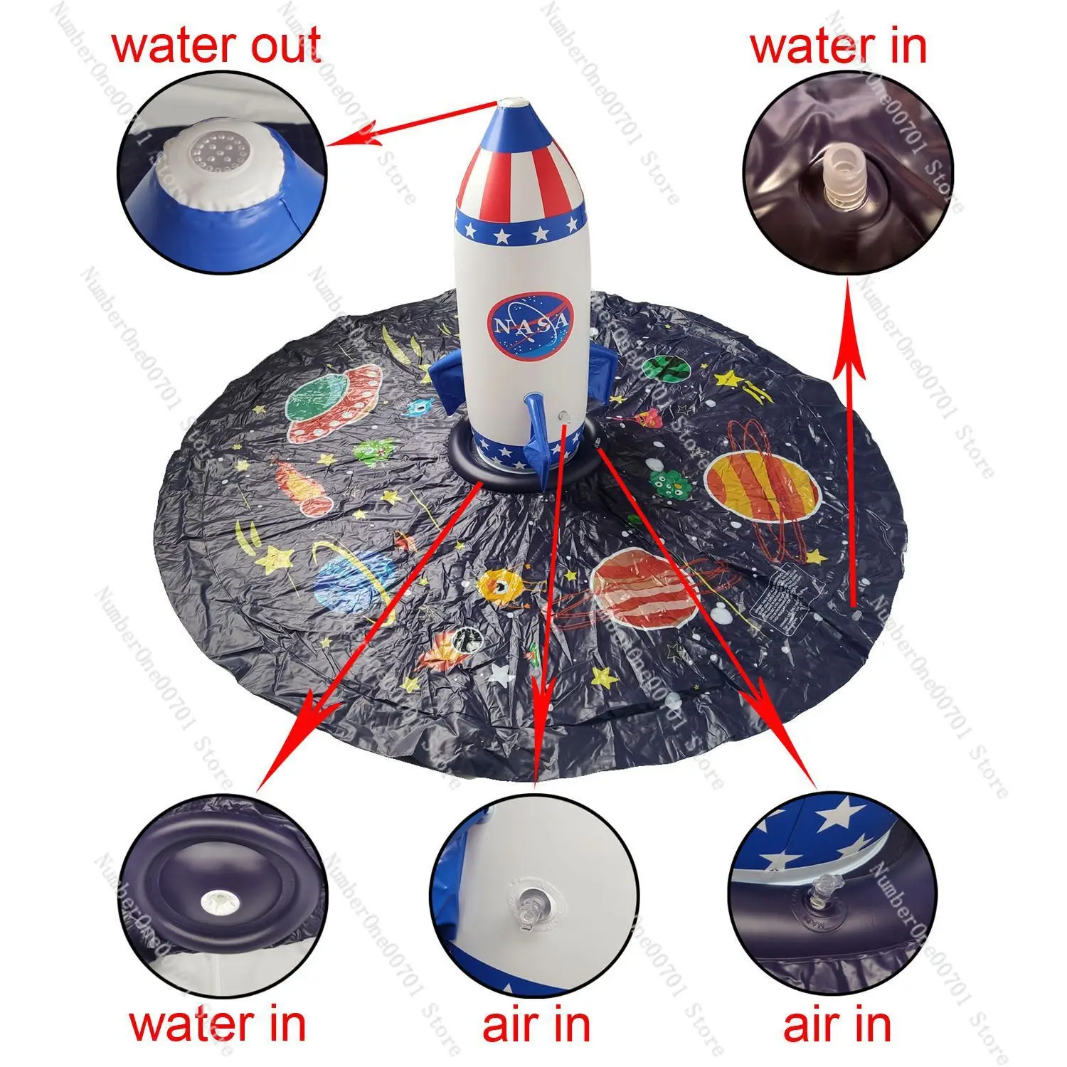 Summer Children PlayWater Toys Outdoor Yard Children Play Water Sprinkler Children Inflatable Kweichow Moutai Water Spray Rocket