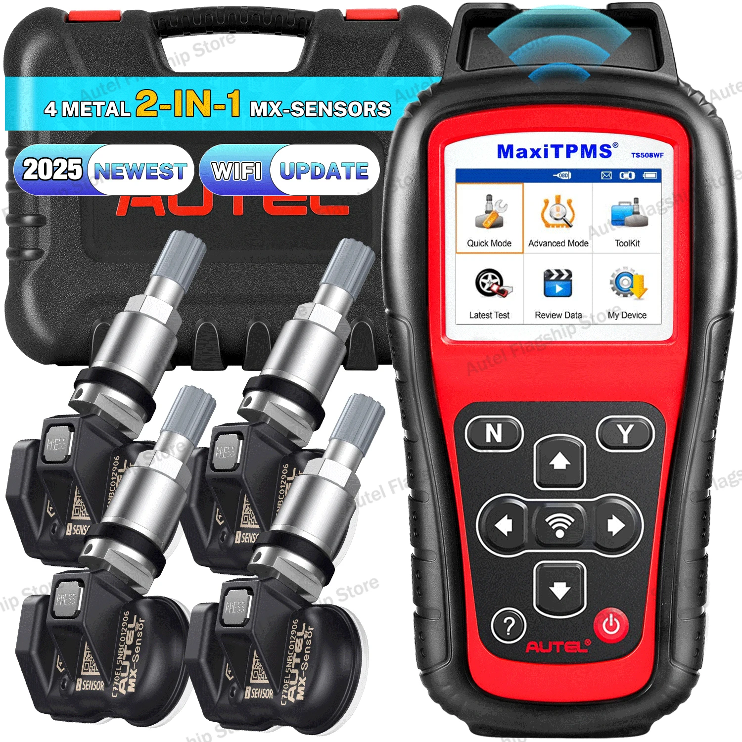 مراجعة وتحليل أداة MX Tools: Autel MaxiTPMS TS508WF 4PC MX-Sensors Progarmmer