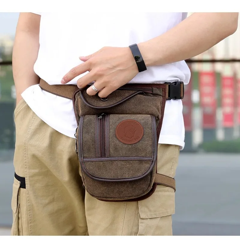 Men's Horse Riding Waist Bag Nylon Casual Drop Leg Bag Multi-Pocket  Large Capacity Outdoor Sports Multi-purpose Hip Bum Bags