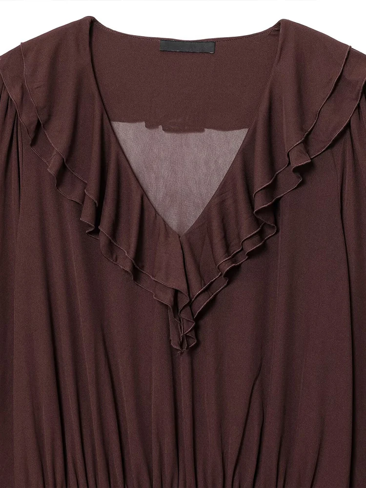 Estilo europeu e americano outono nova tendência da moda feminina retro solto casual temperamento em camadas vestido decorativo