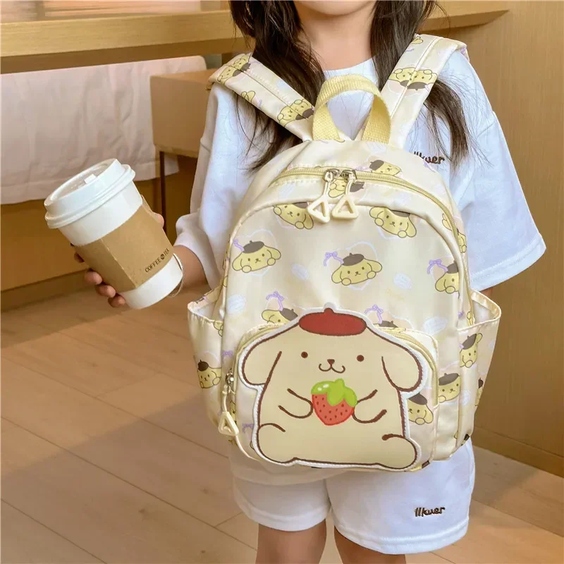 MINISO Kawaii Sanrio Hello Kitty Cinnamoroll My Melody Kuromi Cartoon Book Bag Student Backpack Anime Kawaii Cartoon School Bag