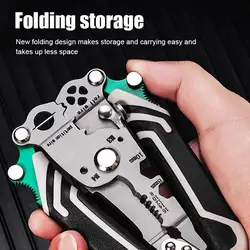 18 In 1 Foldable Wire Stripper Crimper Cable Cutter Pliers Upgraded Multifunctional For Wire Stripping Shearing Cutting Tools