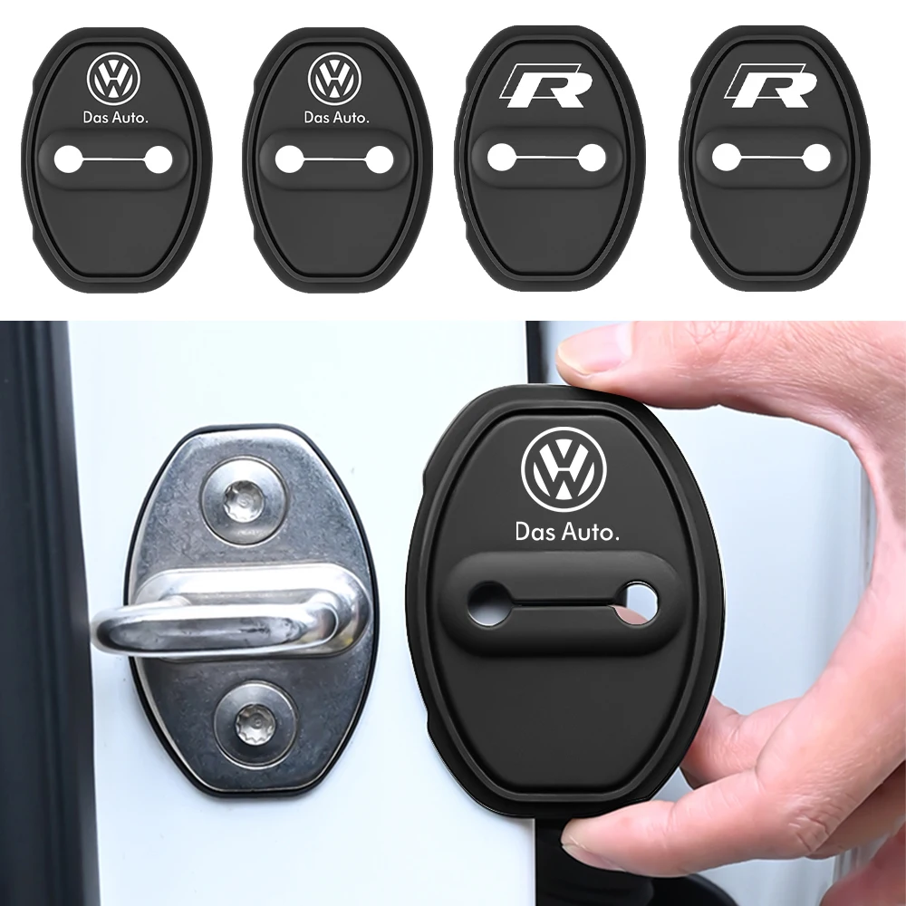 2/4Pcs Car Door Lock Buckle Protection Cover Auto Accessories For Volkswagen VW Golf 6 7 Passat Polo Touran Tiguan  4 Motion MK4