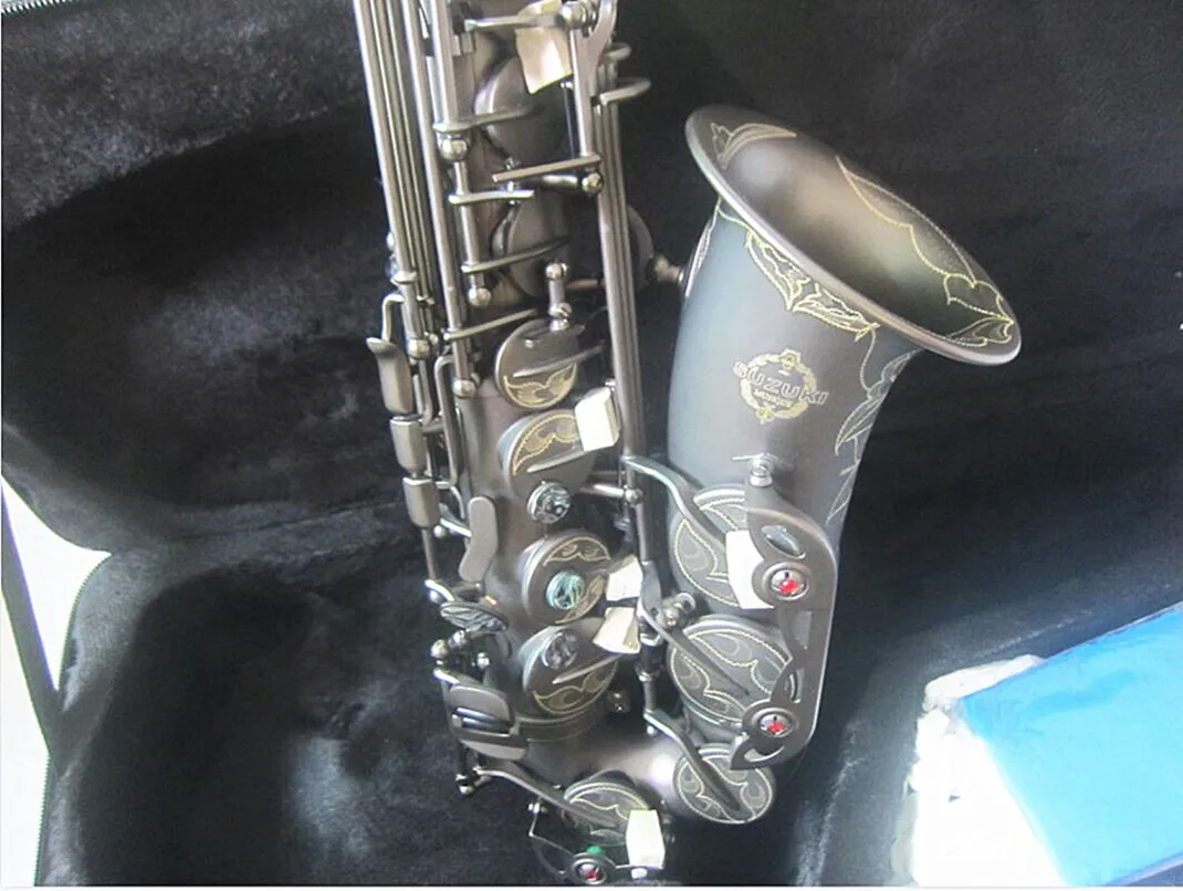 Best Quality Brass Alto Saxophone E-Flat Matte Black Sax Alto Mouthpiece Ligature Reed Neck Musical Instrument Accessories