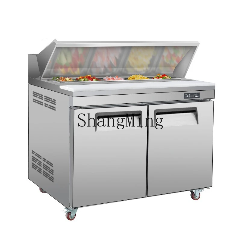 

ZYY Commercial Refrigerated Cabinet Salad Pizza Refrigerated Workbench Stainless Steel Fresh-keeping Platform Cabinet