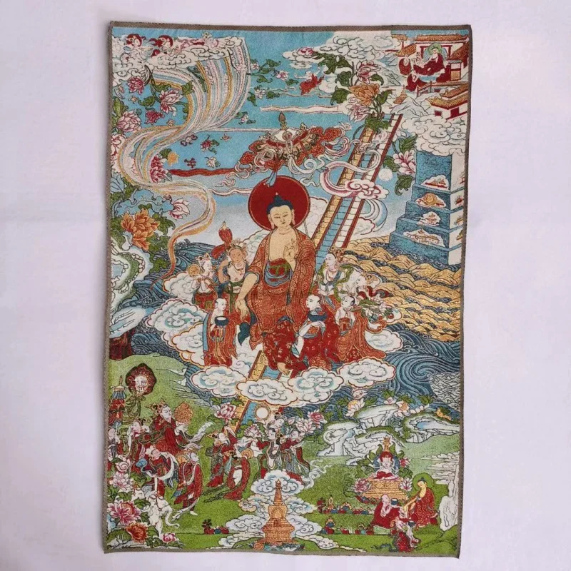 Wholesale Vintage Brocade Thangka Embroidered Painting Tibet Buddha Thangka Calligraphy and Painting Brocade 7 Optional