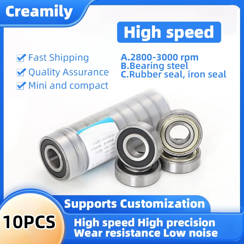 

Creamily 10PCS Bearing High Carbon Steel Bearings 6200~6026 Corrosion-Resistant And Durable