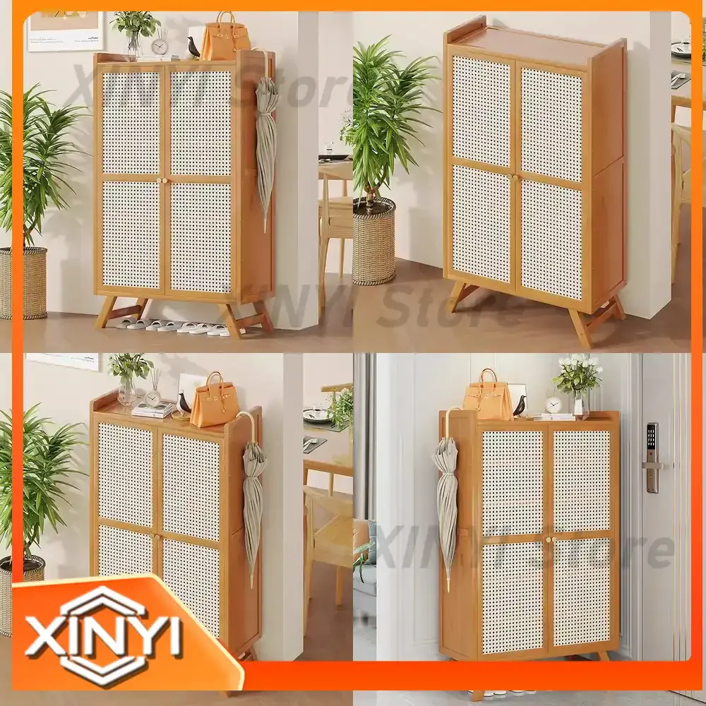 Shoe Cabinet Rack with Door for Wall Mount Fully Enclosed Dustproof Storage Organizer Simple Punch for Shoes Boots Sneakers