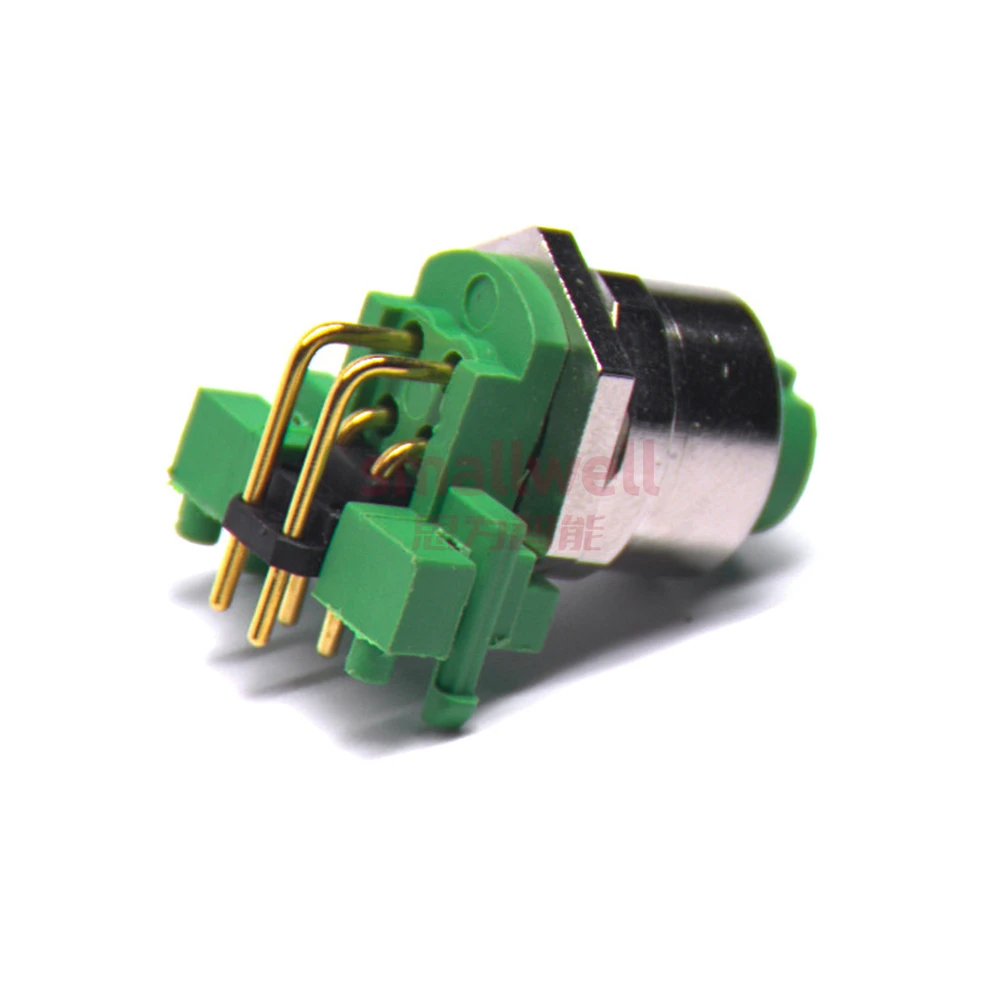 M12 4-core D-buckle hole panel installation socket unshielded bent plug board