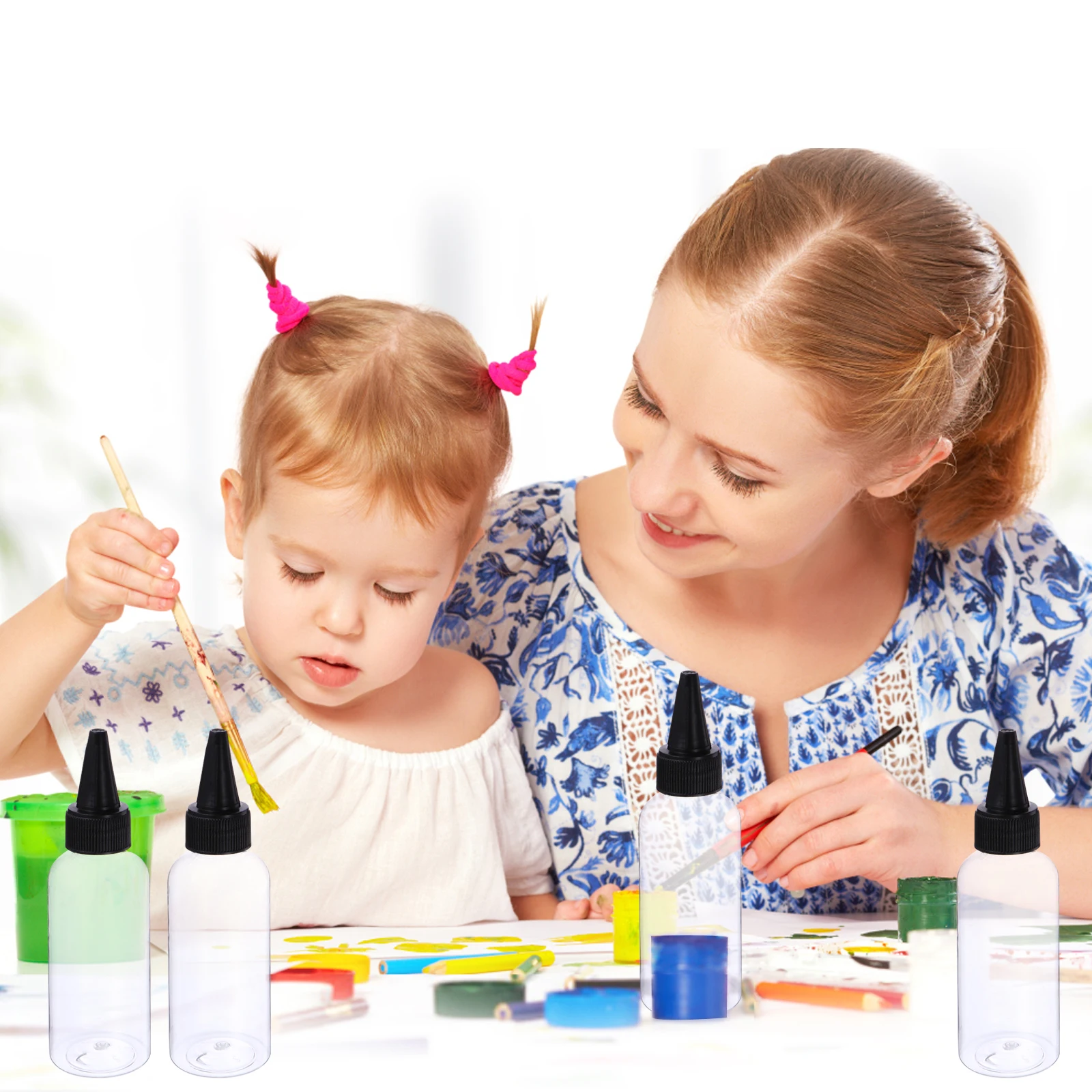 

30pcs 60ML PET Clear Plastic Pigment Dispenser Bottles Lightweight Sturdy Portable Storage Tattoo Ink Perfume