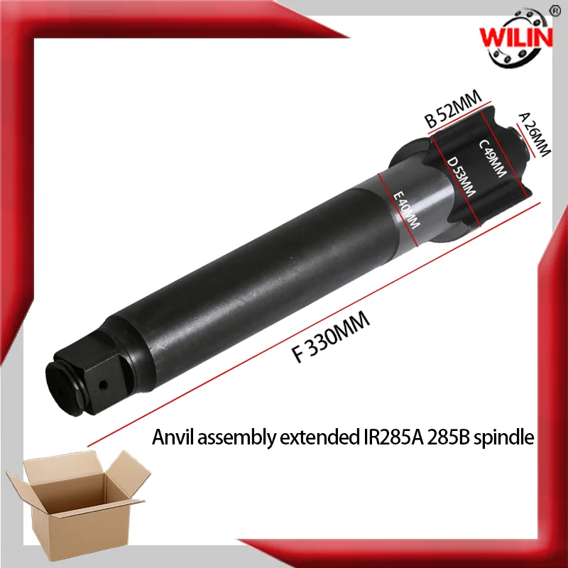

Anvil assembly extended IR285A 285B spindle adapted to Ingersoll Rand pneumatic wrench IR285B-A726-6 and other spindles