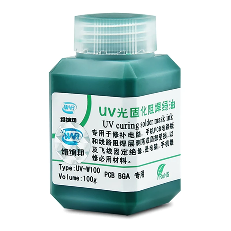 Imagem -04 - Máscara Cura uv 100g Prática para Prevenção Corrosiva Placa Circuito Pcb Reparo Soldagem Óleo Verde