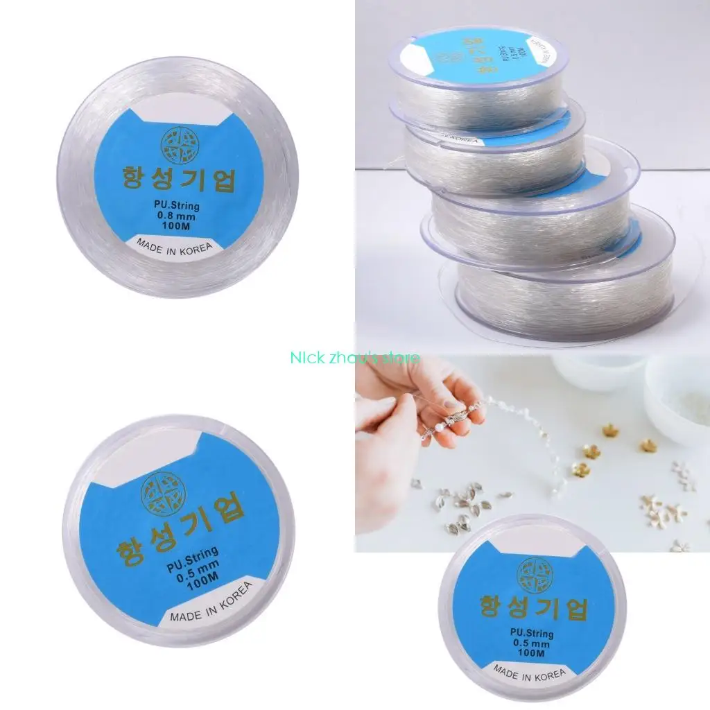 

E15E 100M Clear Elastic String for Handmade Stretch Bracelets Crafting and Creative Beading Applications