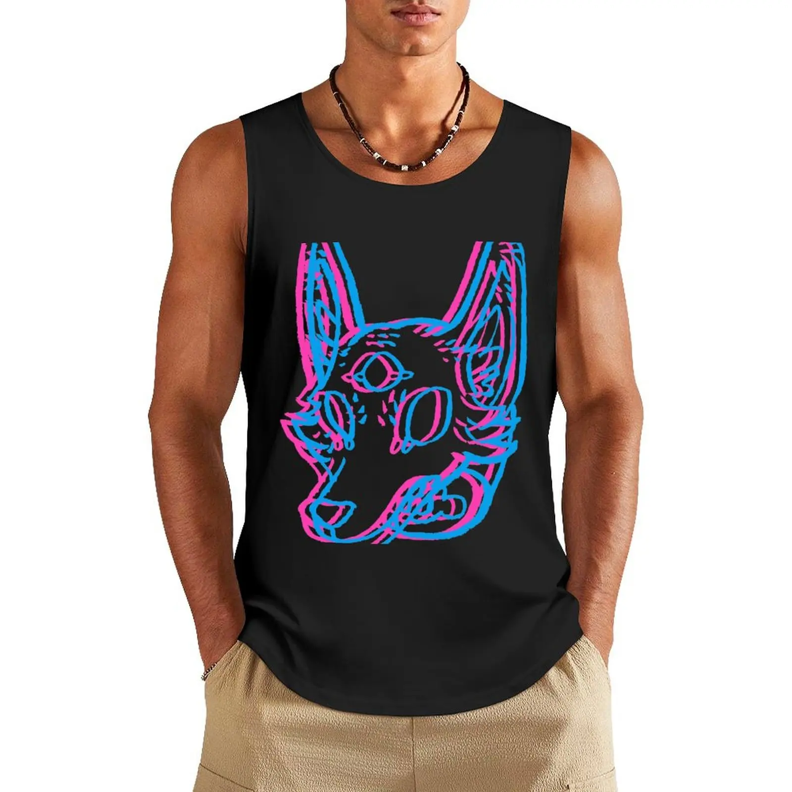 

3D Space Coyote Tank Top Gym wear T-shirt for fitness