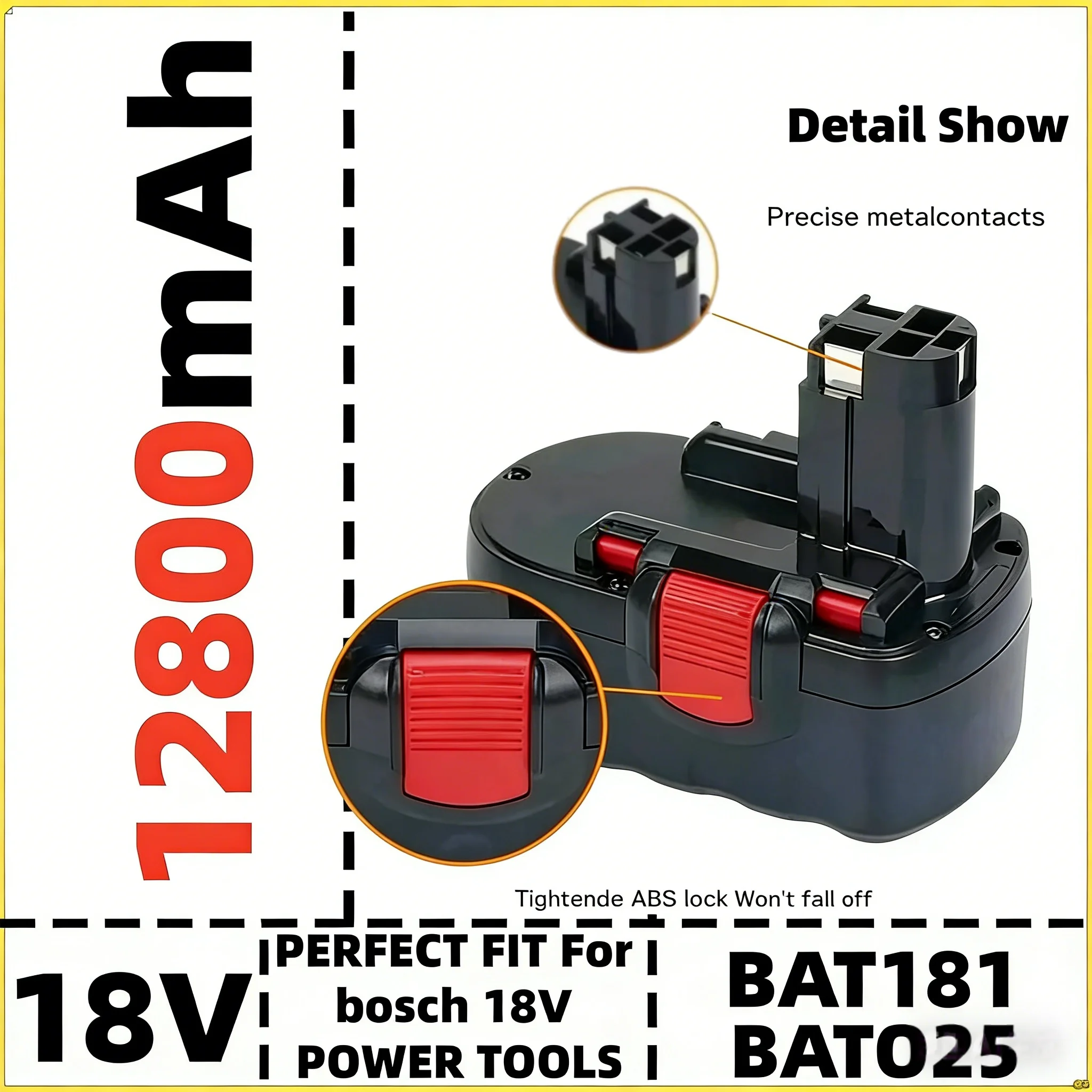 

✅ Ni-MH аккумуляторная батарея 18 В 12,8 Ач для Bosch, замена аккумулятора электроинструмента BAT025 BAT026 BAT160 PSR180 VE-2 GSR18