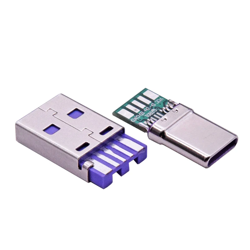 1/5/10Set PD 5A Fast Charging USB Type C & Type-A Male 5Pin PCB Soldering Connector DIY Kit OTG Data Cable Welding Making Parts
