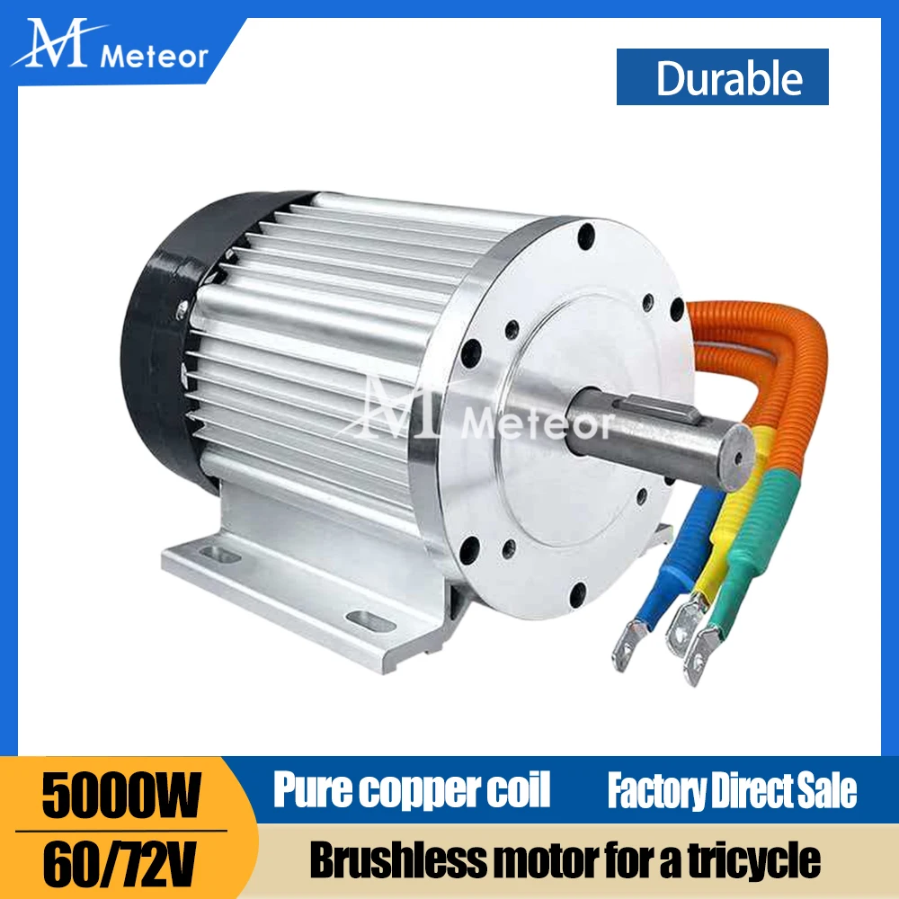 Meteor Electric Tricycle 60V72V 5000W DC High-Power Brushless Motor for Permanent Magnet Generators, Cleaners, Lifts, and Equipm