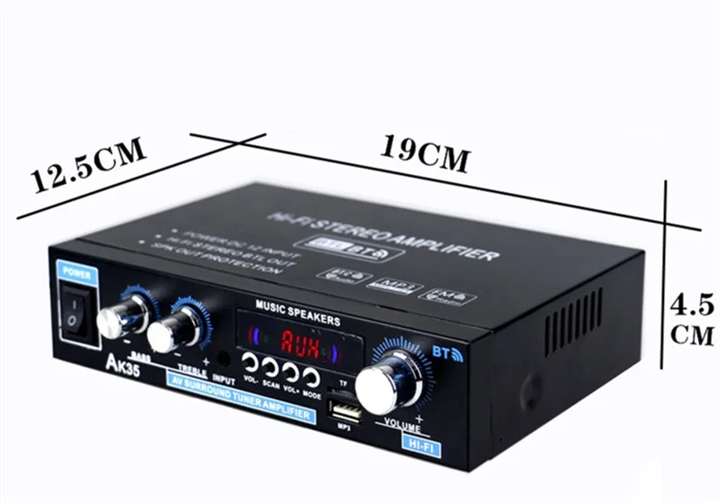 AK35 Digitaler Leistungsverstärker Bluetooth U Disk Power Amplifier Zweikanaliger Leistungsverstärker
