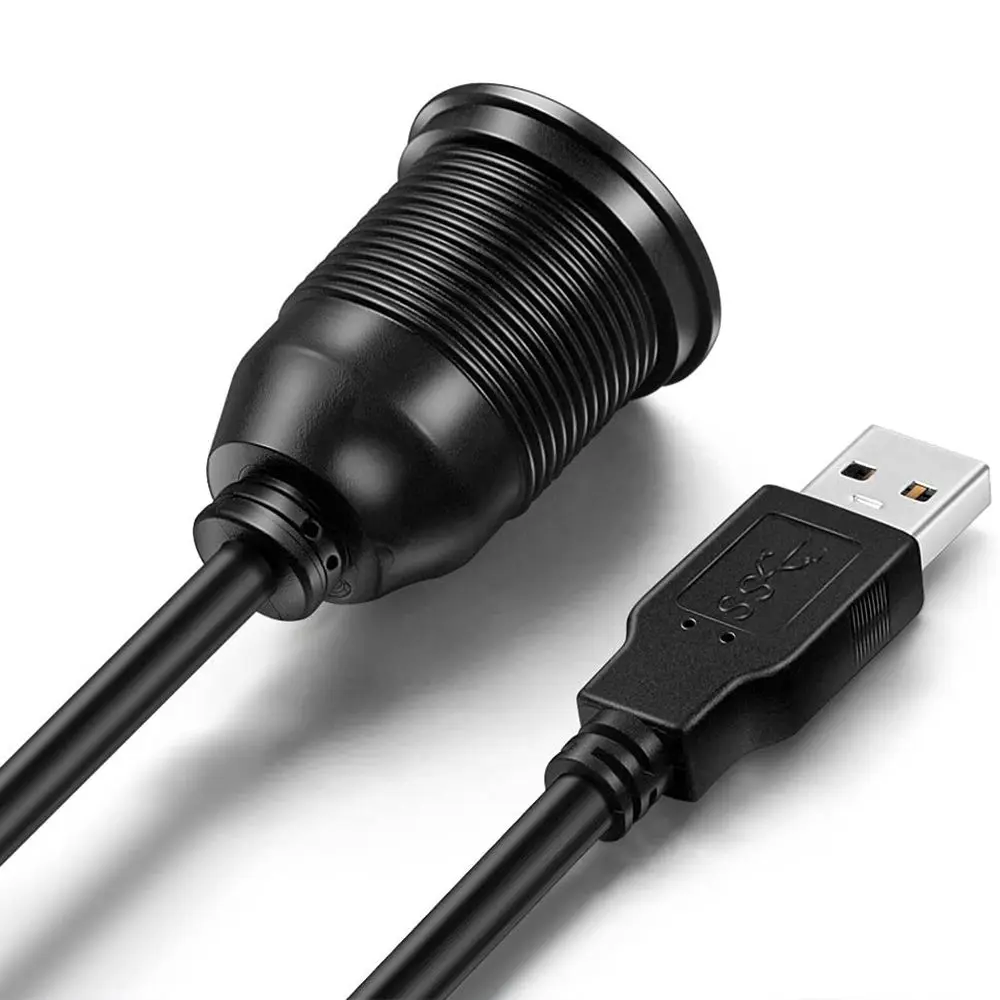 Truck Boat Waterproof Extension Cable Dashboard Car Flush Mount Cable USB 3.0 Panel