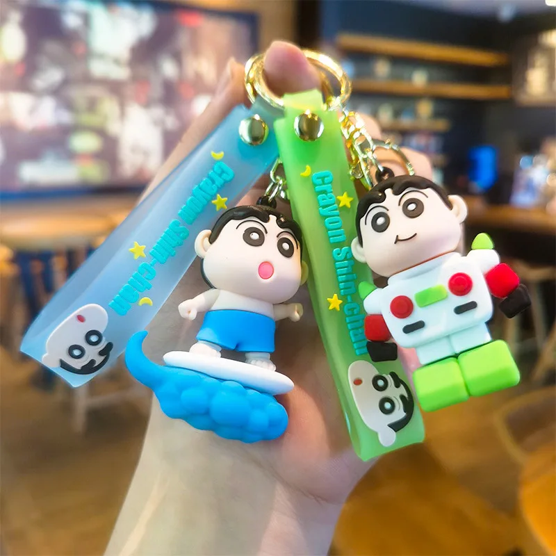 Crayon Shin-Chan Keychain Kawaii Doll Pendant Cross Dressing Xiaoxin Keyrings Cute Schoolbag Decoration Children's Toy Gifts New