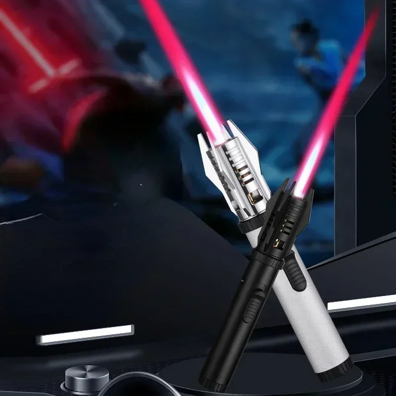 2024 360° Use Metal Outdoor Windproof Turbine Torch Jet Lighter Planet Lightsaber Butane Gas Lighter Gun BBQ Welding Cigar Tool