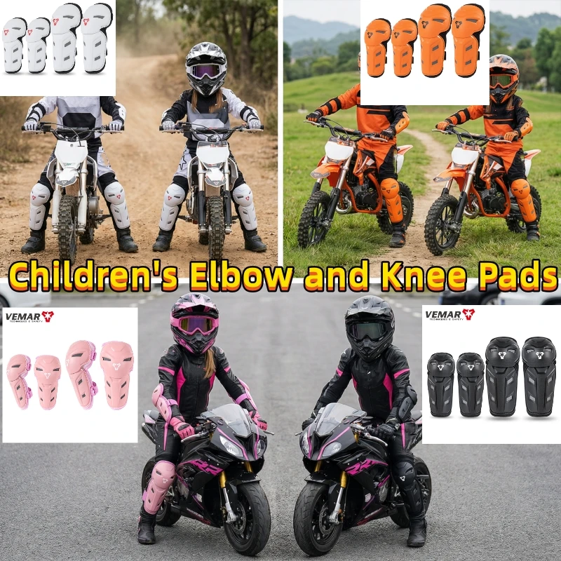 VEMAR мотоциклетный комплект защитного снаряжения для мотокросса, детский комплект защиты от падения, спортивные наколенники для езды на мотоцикле, налокотники