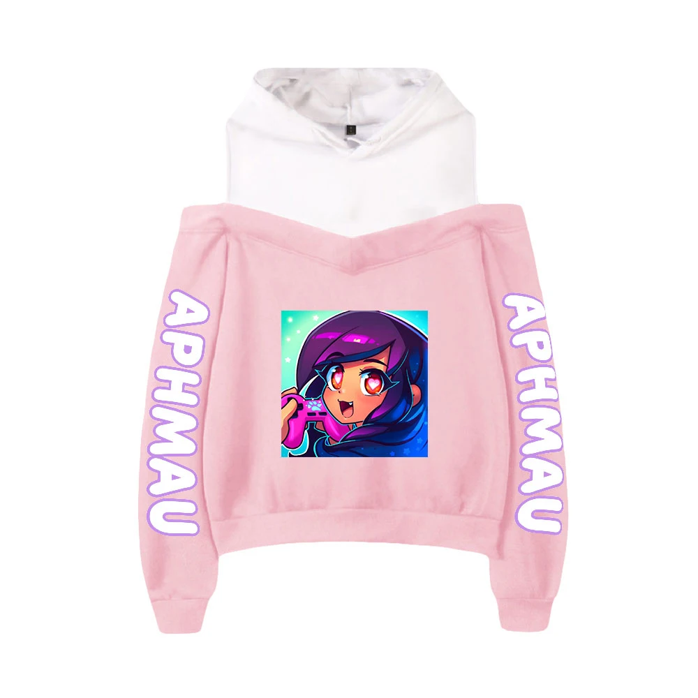 

New Hoodie Aphmau Merch Hoodie Female Off Shoulder Hoody Women's Pullover Sweatshirt Harajuku Streetwear 90s Youthful Clothes