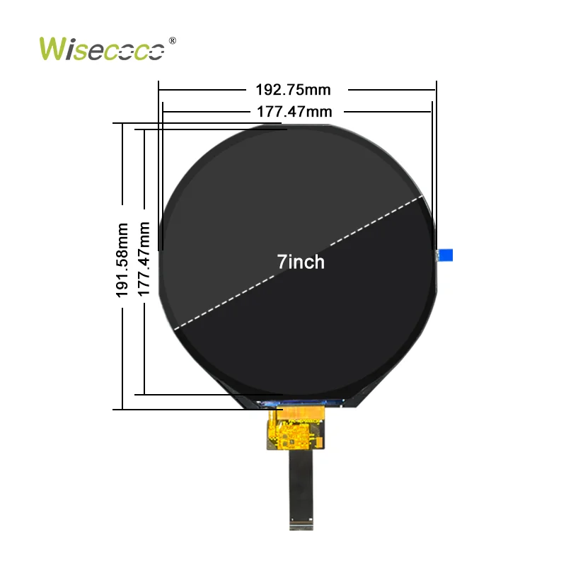 7 Inch IPS LCD Display Module 1080x1080 Resolution TFT LVDS Interface High Brightness LCD Screen