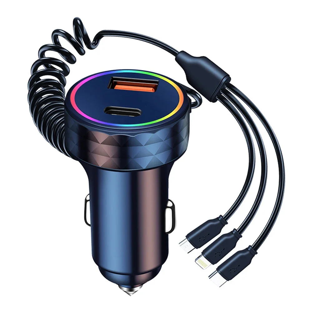 2 Port Super Fast USB Car Charger for iPhone 14 Pro Max 13 Oneplus Huawei OPPO Samsung Xiaomi 260W Quick Charging Loader Adapter