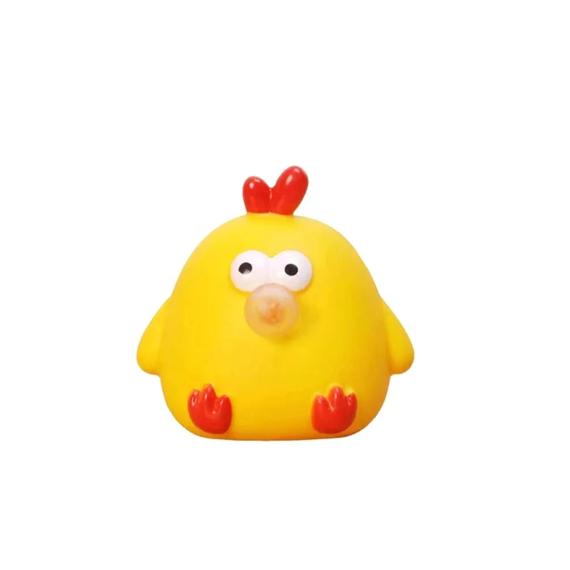 New Cute Chicken Squeeze And Spit Bubble Toys Creative Novelty Funny Stress Relieving Toy Pinch Music Fidget Toys Bubble Chicken