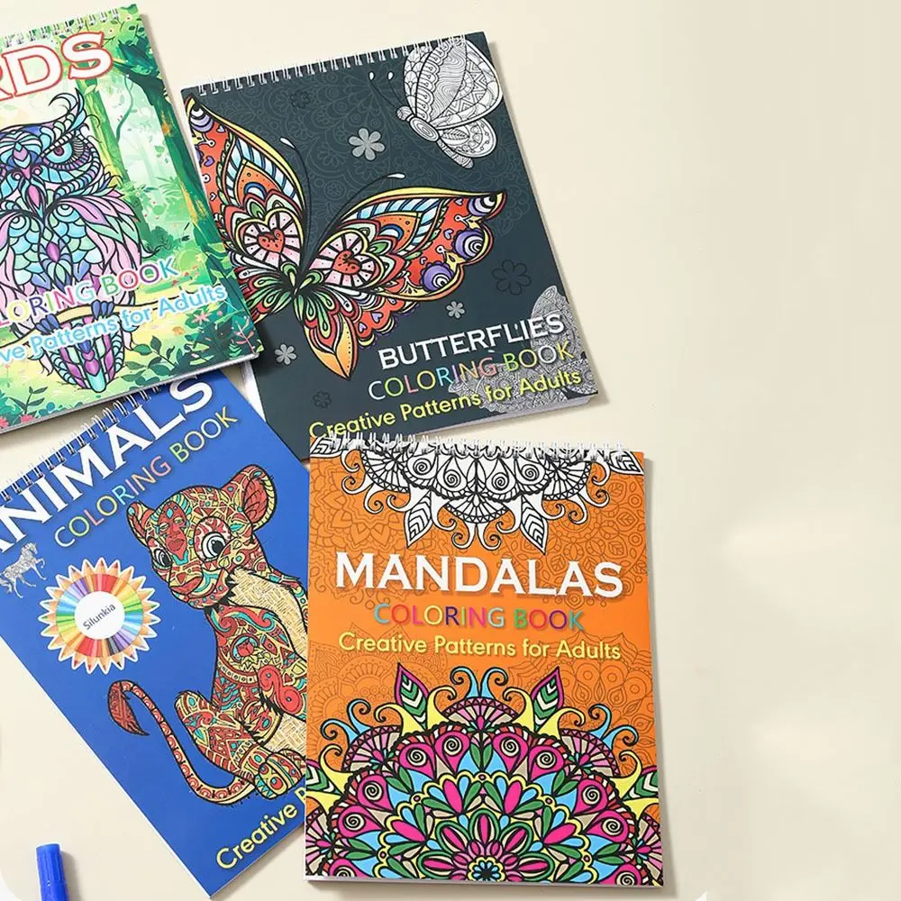 ماندالا/الطيور/الفراشة/كتاب تلوين الحيوانات 20 صورة رائعة نمط تلوين جانبي واحد للكبار ورق حلزوني سميك #3