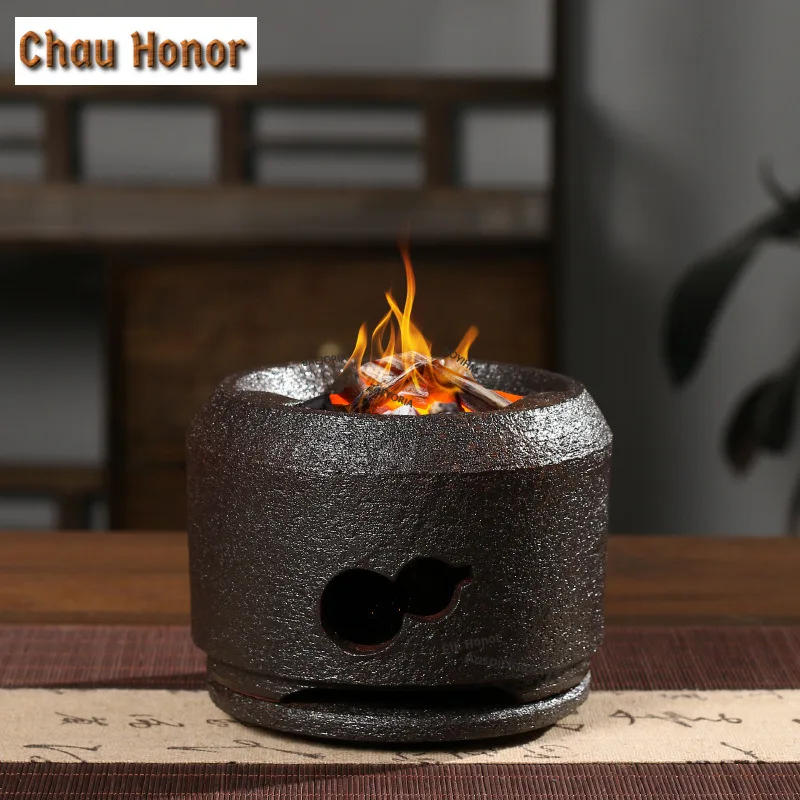 ZAEYORIA Chaozhou Kungfu Tea Stove Multi-purpose Wood-fired Charcoal Furnace Outdoor Water Boiler Kettle Panda Side Handle Pots