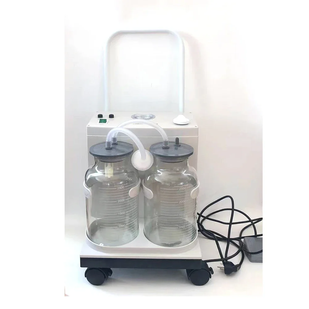 Hospital Portable Electric 2 Bottle Vacuum Suc Tion Unit Surgical Mucus Suc Tion Pump Machine Medical