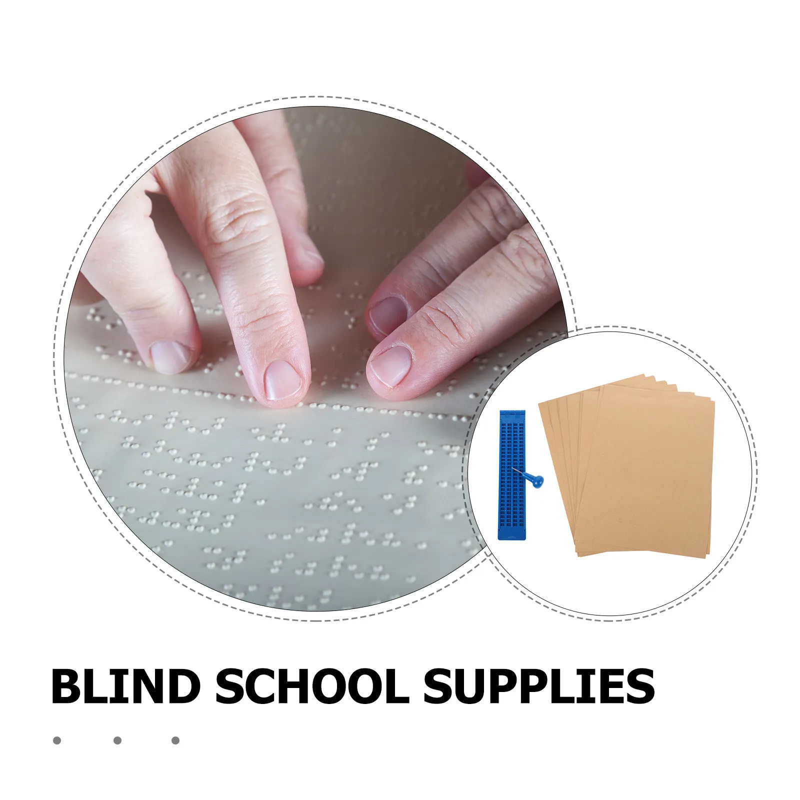 Educational Braille Writing Board 28 Cells Sturdy Plastic Construction with Stylus Paper Braille Writing System Kit