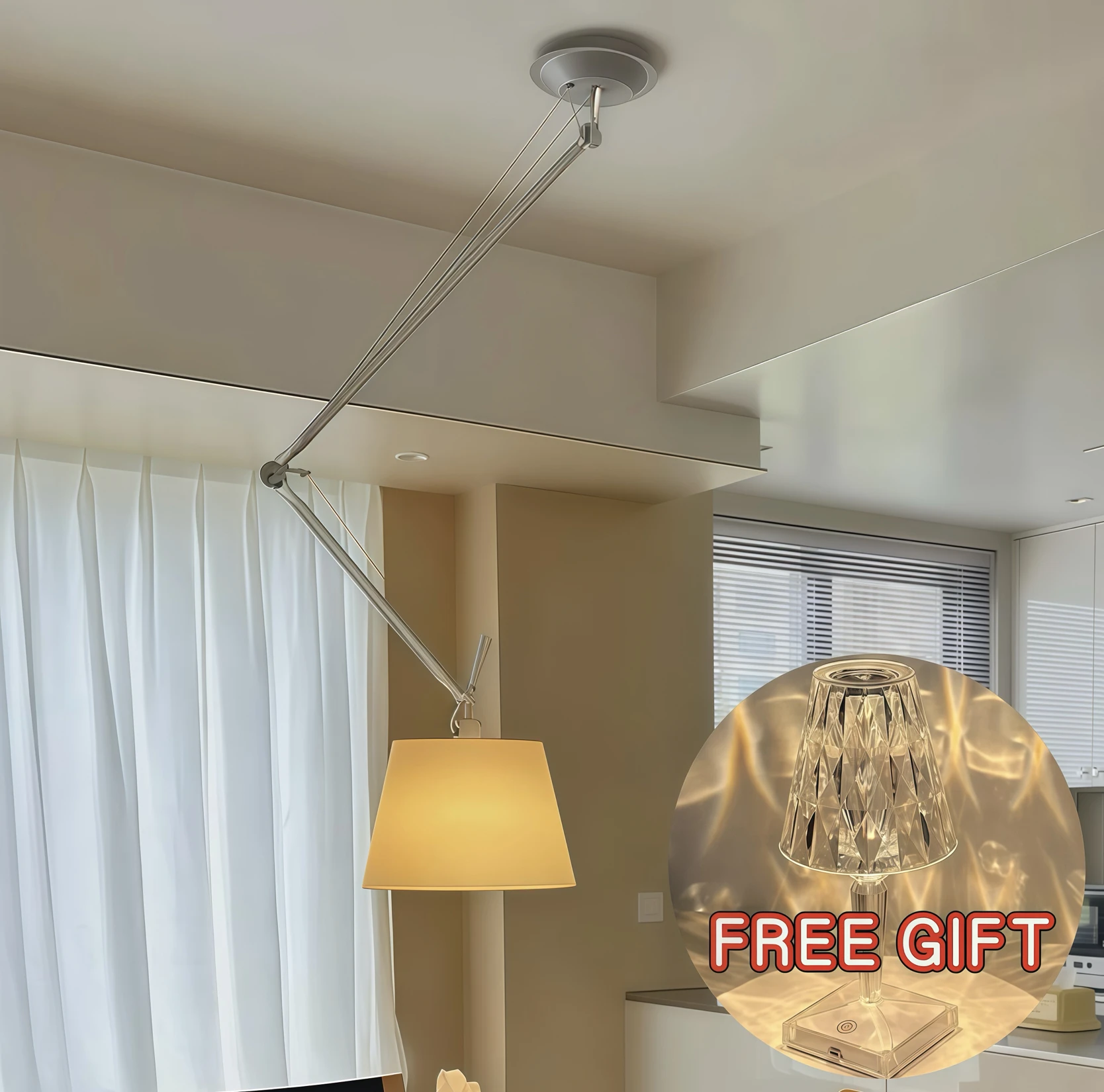 

Adjustable Standing Lamp Long-Reach Arm LED Brightness Bedroom Reading Table Lamp Living Room Bracket Wall Light Bed Head Lamp