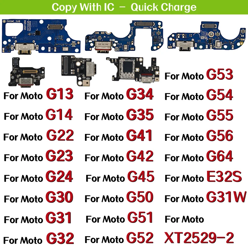 USB Charging Board Port Dock For Motorola Mote G13 G14 22 23 24 30 31 32 34 G35 G41 G42 G45 50 51 G52 53 54 55 G56 G64 E32S G31W
