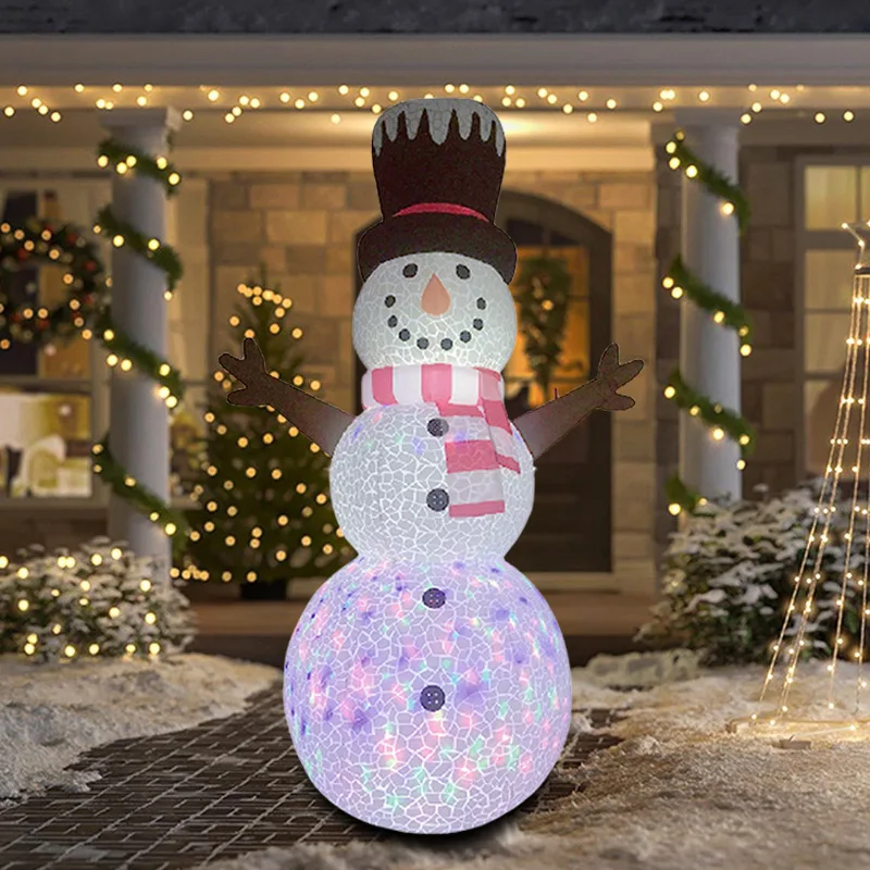 

Christmas inflatable air mold colorful rotating stage light Christmas snowman luminous garden decoration orname