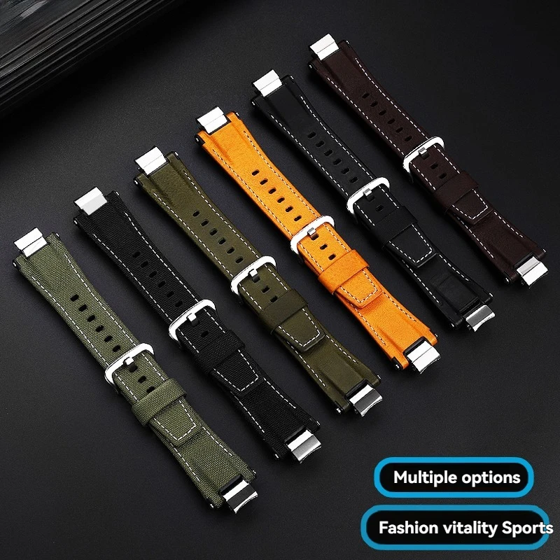 Modified MTG-B3000 Leather Watch Band for Casio G-SHOCK MTG-B3000| Italian Cowhide Strap with Stainless Steel Adapters Connector