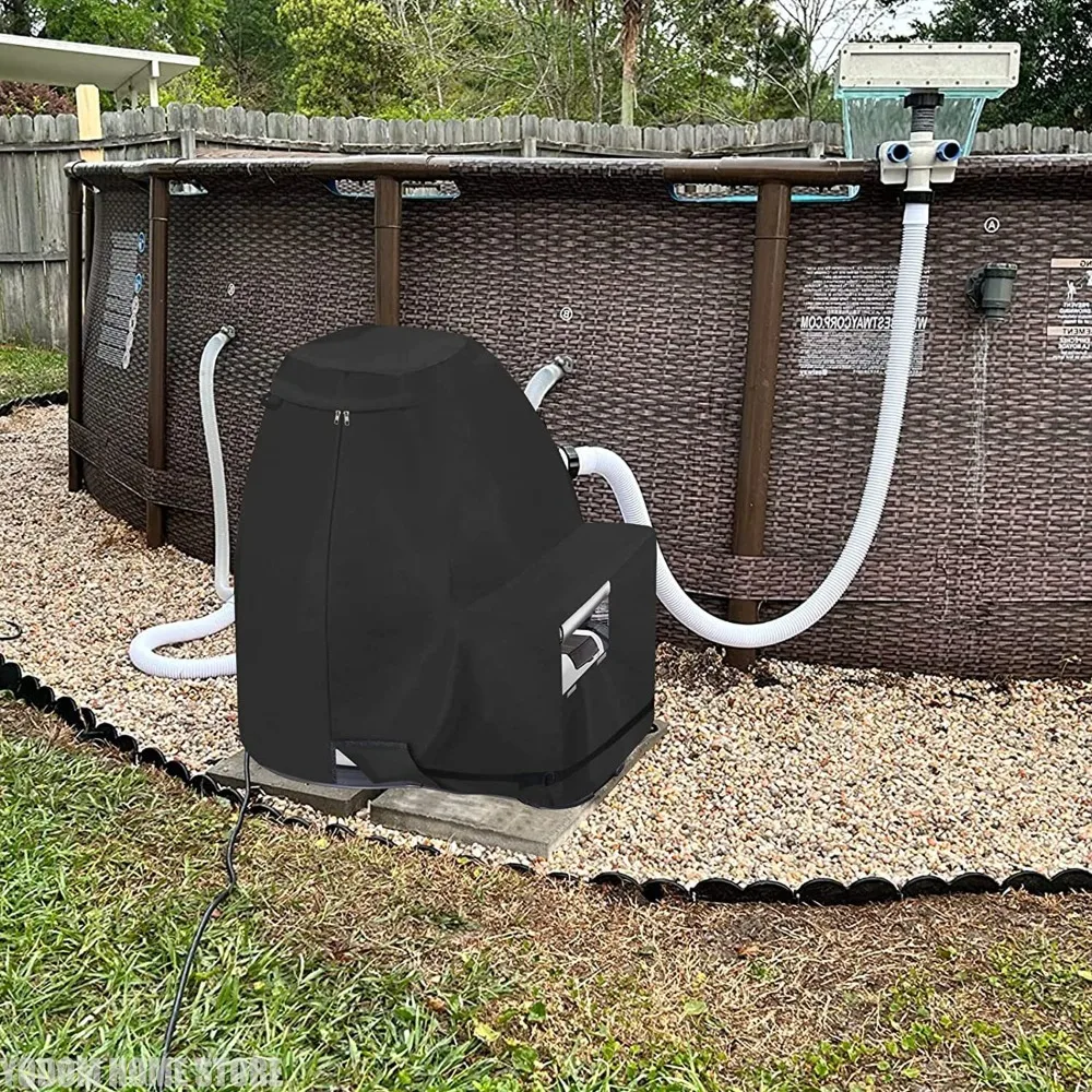 Sand Filter Pump Protector Waterproof 210D Oxford Cover for Pumps Enhanced Stability with Buckle Fastening