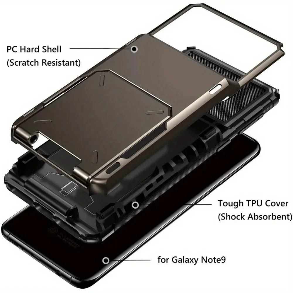 For Samsung Galaxy Note 9 8 Wallet 4-Card Slots Credit Case For Galaxy Note9 SM-N960F Note8 N950 Case Funda Coque