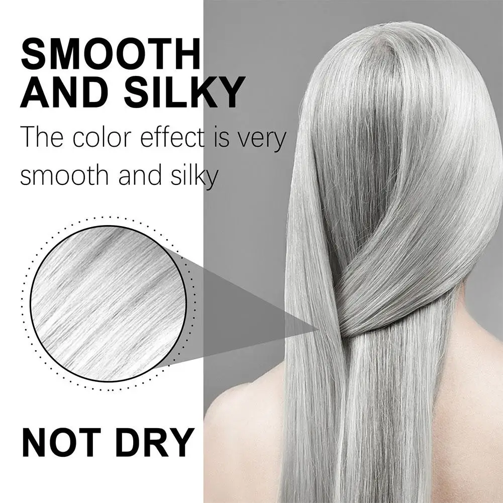 100ml Grey Hair Dye Natural Lasting Coloring Unisex Dye Salon Wax Smoky Hair Punk Style Professional Gray A3S9