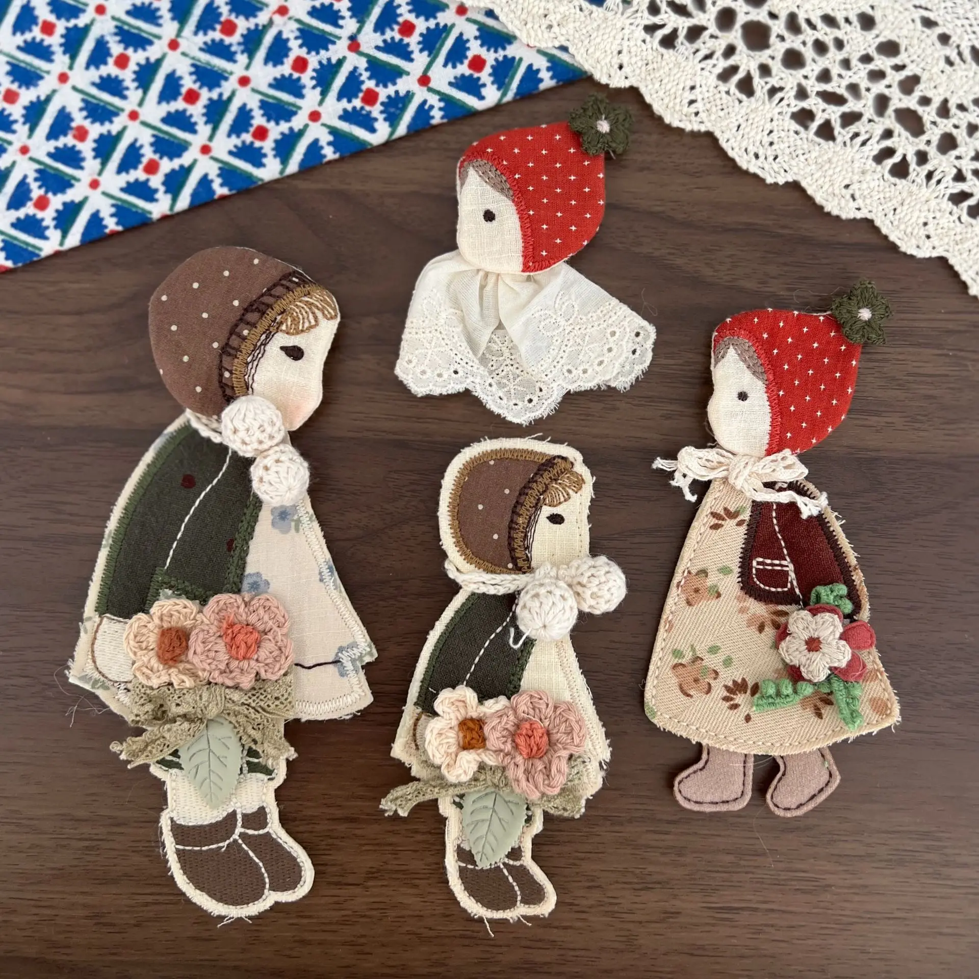 Cloth Patch DIY Accessory Forest Cute Girl Applique Craft Supply for Scarf Shoes Socks Brooch Decor Lightweight Colorful