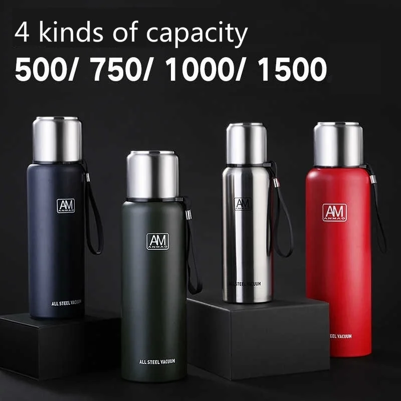 1000/1500ML Vacuum Flask Double layer 304 Stainless Steel Flask Vacuum Portable Insulation Cup Keep Warm Bottle