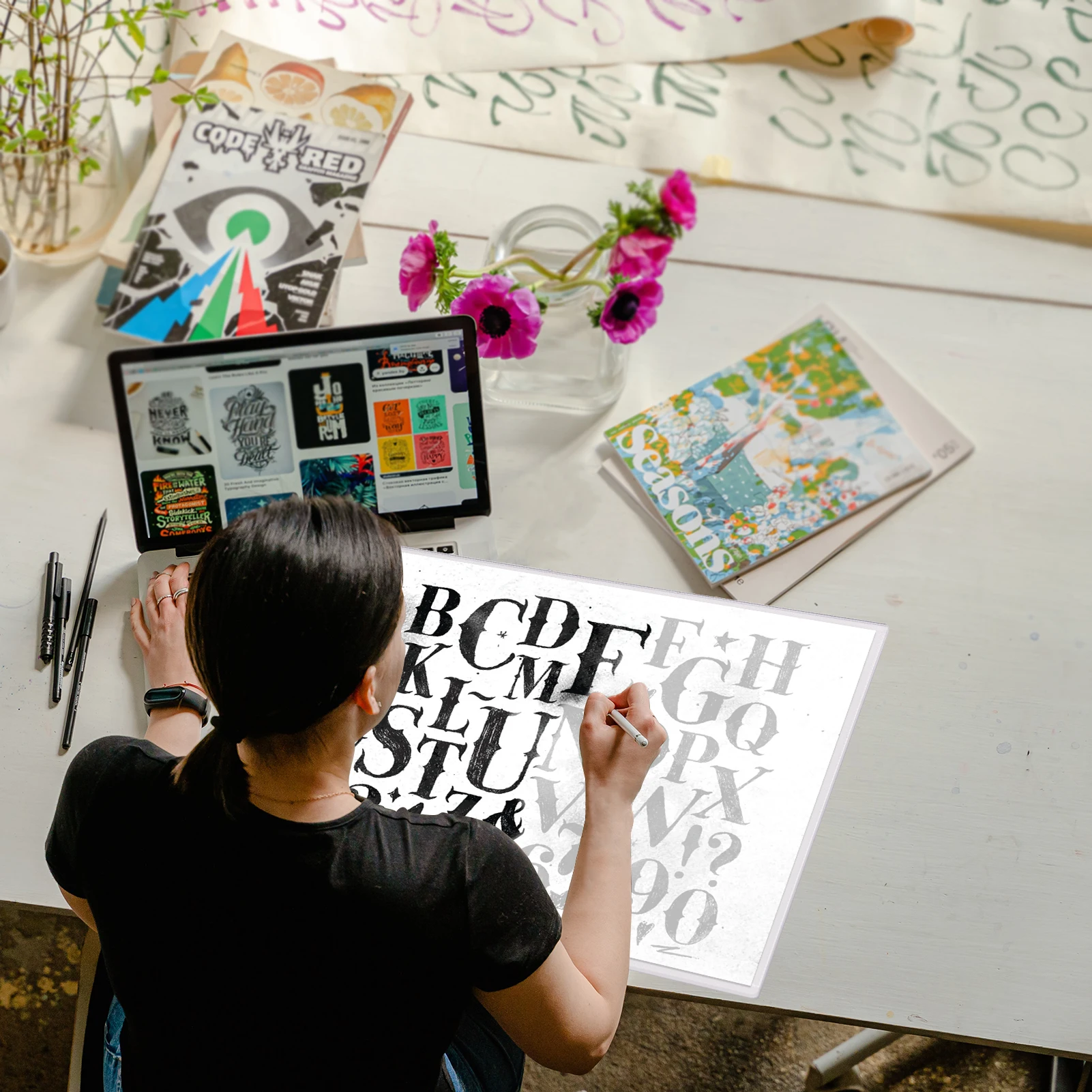 New A2 Ultra-thin LED Light Box Dimmable Brightness Drawing Table USB Powered for Artists Designing Tattoo Drawing Streaming image 2